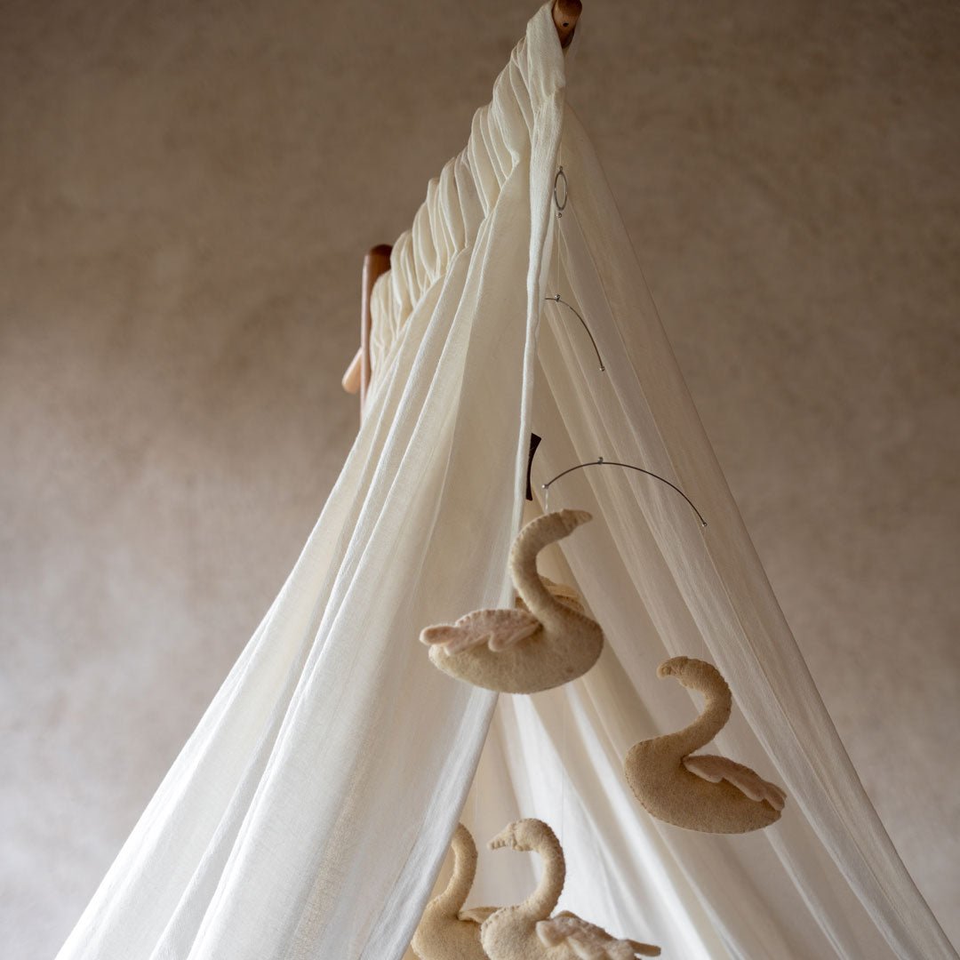 Betthimmel/Baldachin für Holzständer - Butter creme