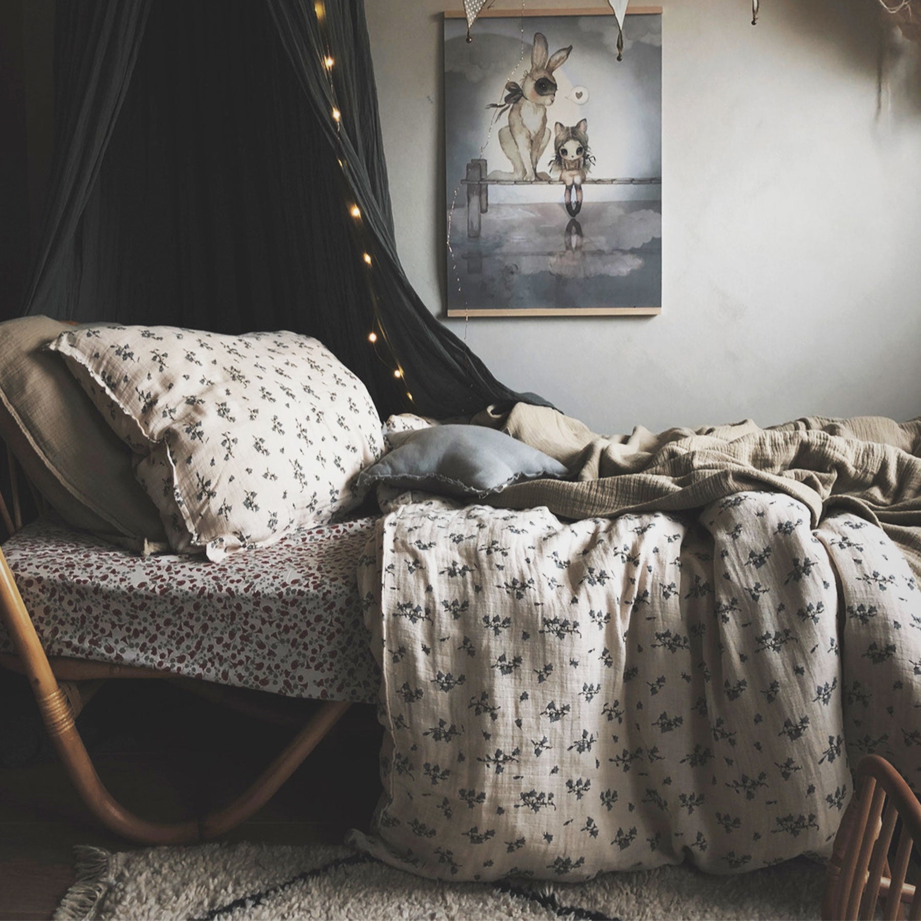 Bio Bettwäsche 'Bluebell Muslin' 100x140cm/40x60cm Junior