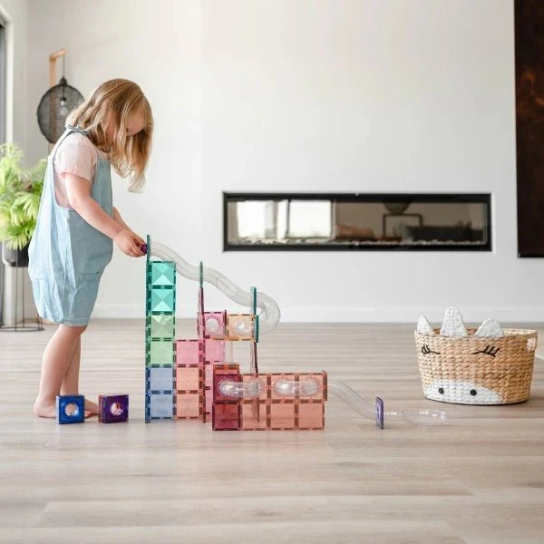 Magnetbausteine Kugelbahn Pastel Ball Run Expansion Pack - 80 Teile